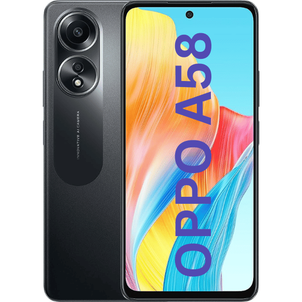 OPPO A58 - Glowing Black (8GB + 8GB RAM Expansion, 128GB Storage) - Stylish Design with Enhanced Camera Capabilities